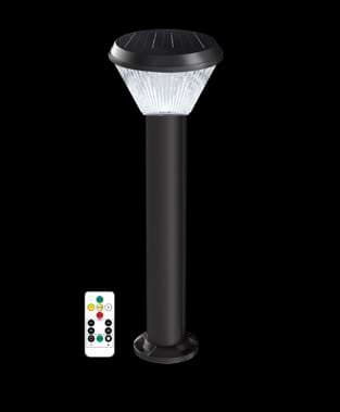 Poste LED exterior con panel solar y control remoto · 245