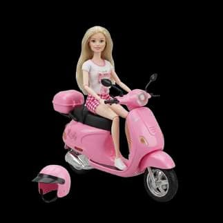 Muñeca con motocicleta y casco