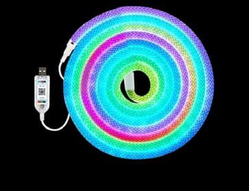 Manguera de neón reticulada redonda RGB con control remoto y App · · BZ5M-RGB