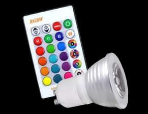 Lámpara LED RGB dicroica con control remoto · DBRGB-GU10