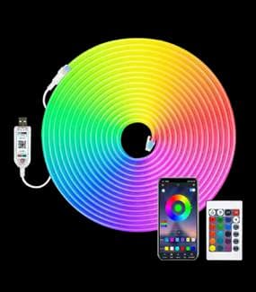 Tira de neón flexible RGB con control remoto y App