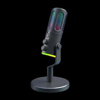 Micrófono condensador inalámbrico RGB para streaming