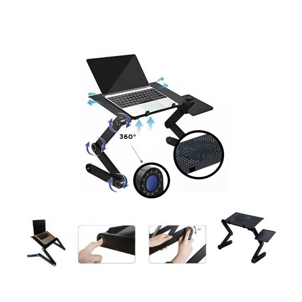 Mesa plegable y portátil para notebook con cooler ·