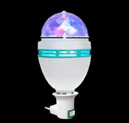Lámpara bola de luces LED RGB giratoria con adaptador 220V